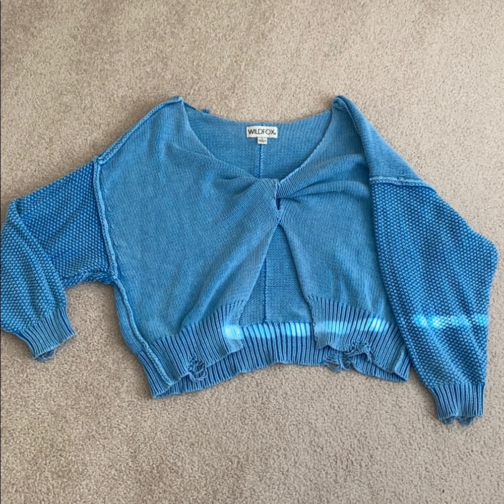 Wilcox Couture Solid Sweater in Portrait Blue